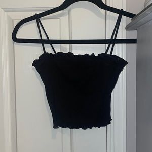 Black Lettuce Crop Top